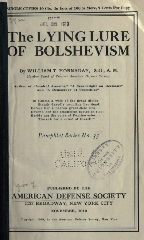 Book Cover of THE LYING LURE OF BOLSHEVISM