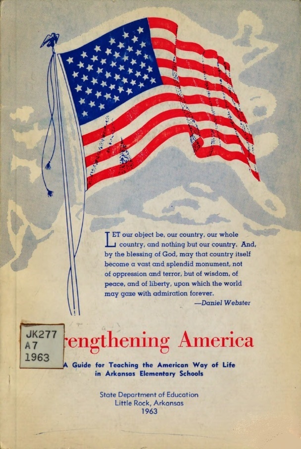 Book Cover of STRENGTHENING AMERICA: A RESOURCE BOOKLET FOR TEACHING THE AMERICAN WAY OF LIFE