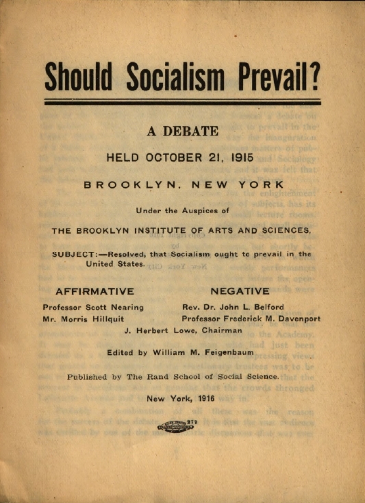 Book Cover of SHOULD SOCIALISM PREVAIL?: A DEBATE