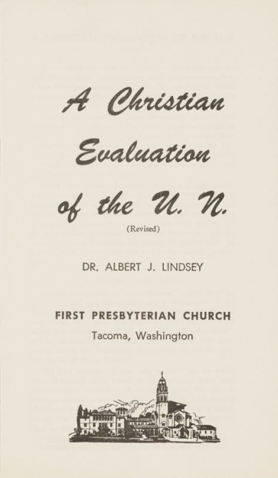 Book Cover of A CHRISTIAN EVALUATION OF THE U. N.