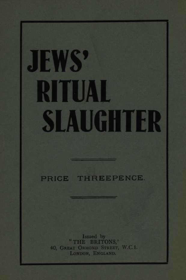 Book Cover of JEWS’ RITUAL SLAUGHTER