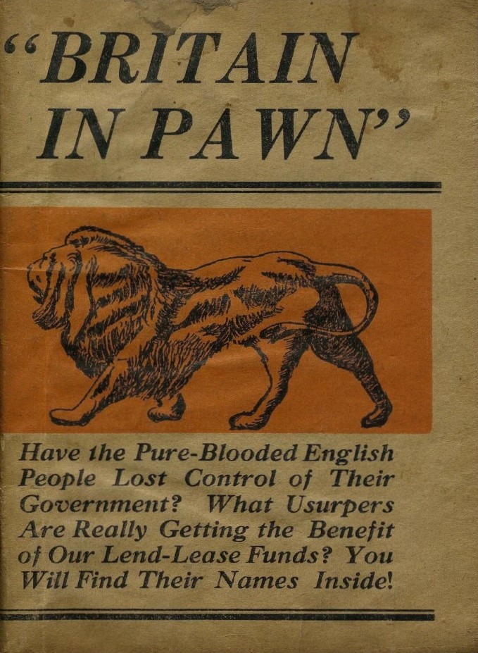 Book Cover of “BRITAIN IN PAWN”—HAVE THE PURE-BLOODED ENGLISH PEOPLE LOST CONTROL OF THEIR GOVERNMENT?