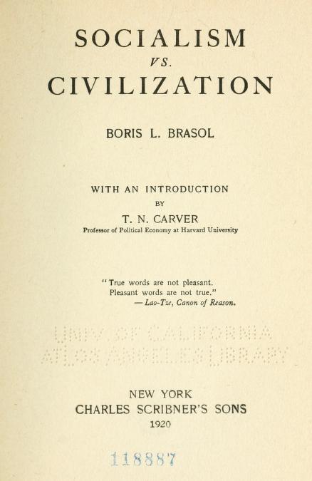 Book Cover of SOCIALISM VS. CIVILIZATION