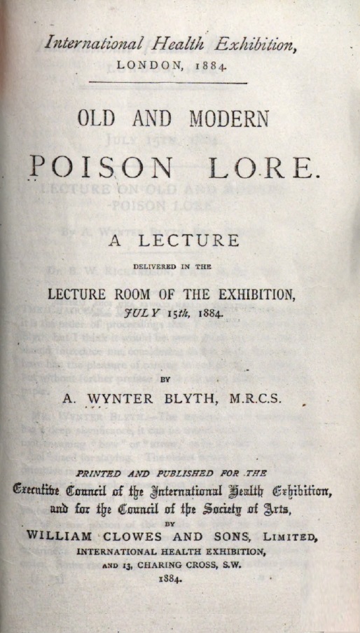 Book Cover of OLD AND MODERN POISON LORE