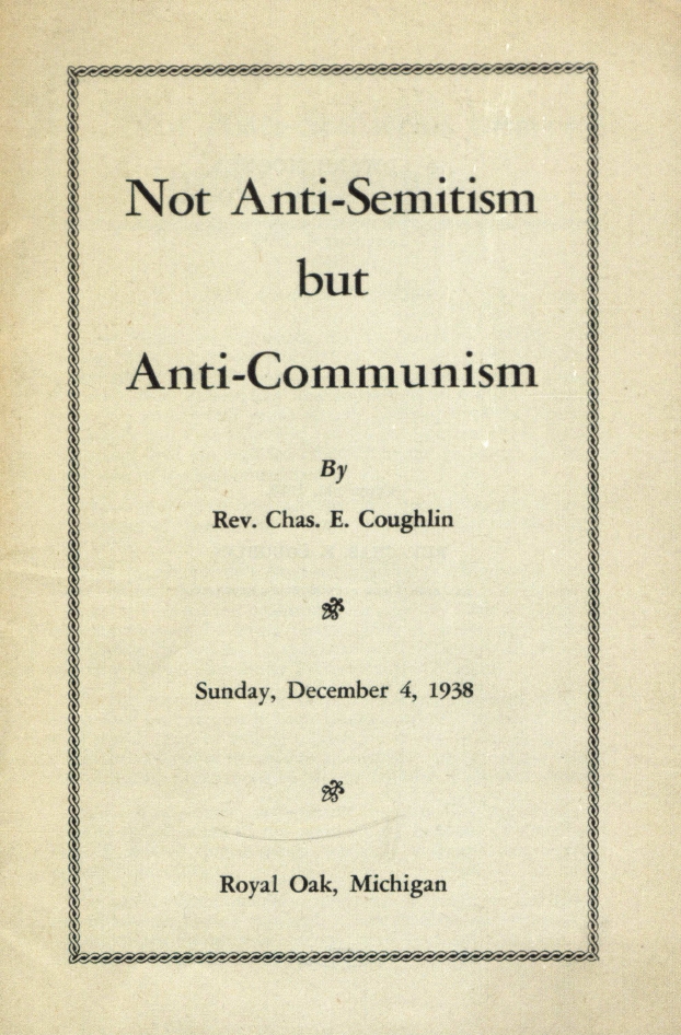 Book Cover of NOT ANTI-SEMITISM BUT ANTI-COMMUNISM