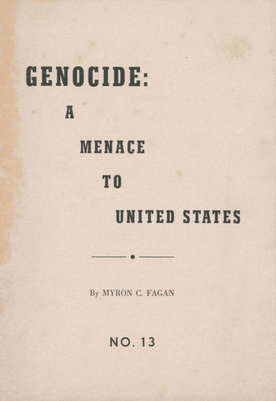 Book Cover of GENOCIDE: A MENACE TO UNITED STATES