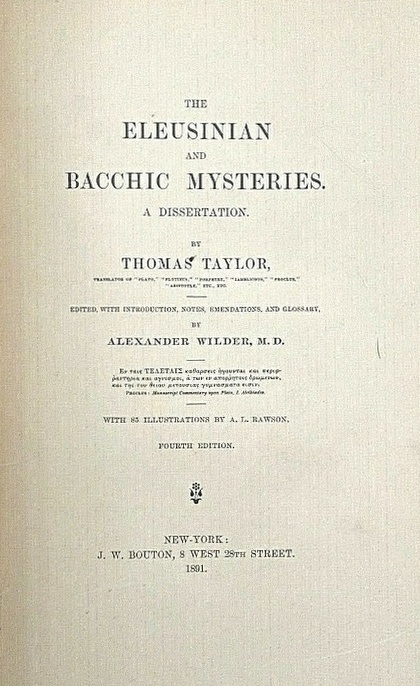 Book Cover of THE ELEUSINIAN AND BACCHIC MYSTERIES