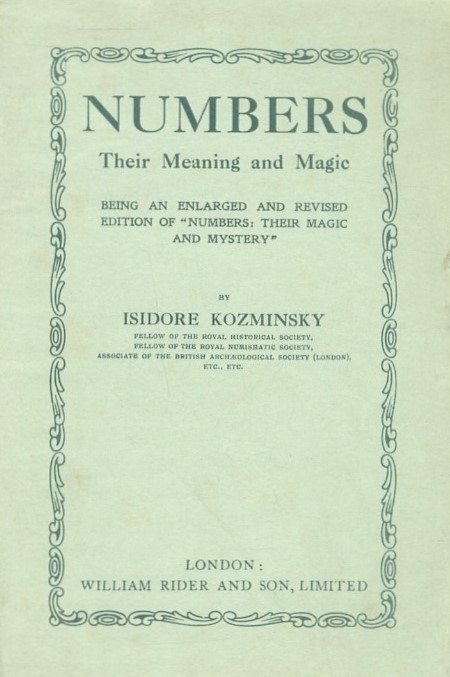 Book Cover of NUMBERS: THEIR MEANING AND MAGIC