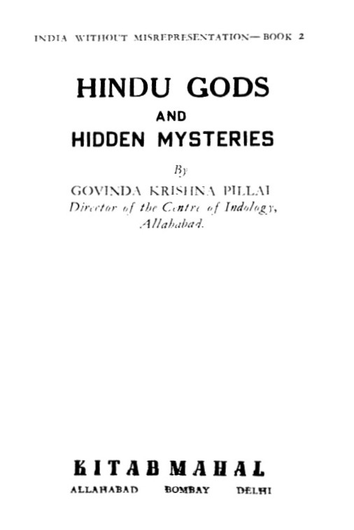 Book Cover of HINDU GODS AND HIDDEN MYSTERIES