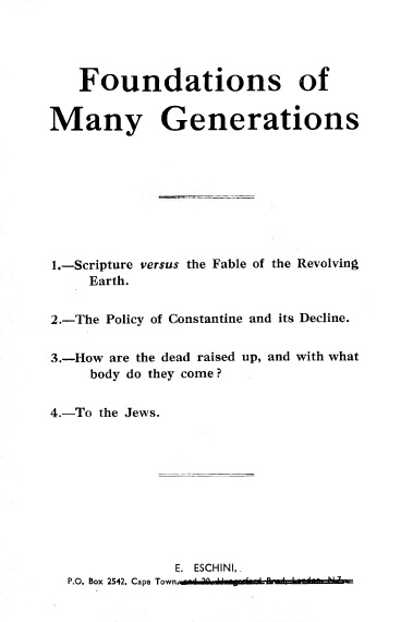 Book Cover of FOUNDATIONS OF MANY GENERATIONS