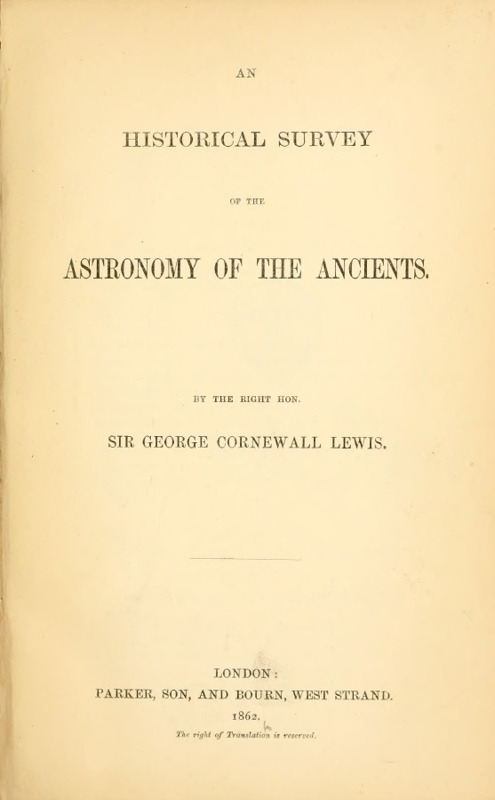 Book Cover of AN HISTORICAL SURVEY OF THE ASTRONOMY OF THE ANCIENTS