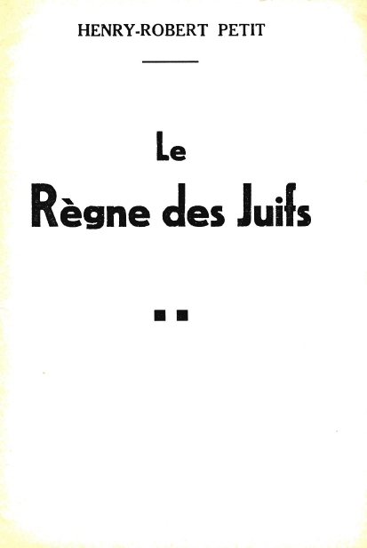 Book Cover of LE RÈGNE DES JUIFS