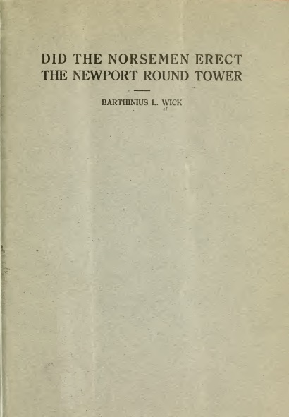 Book Cover of DID THE NORSEMEN ERECT THE NEWPORT ROUND TOWER