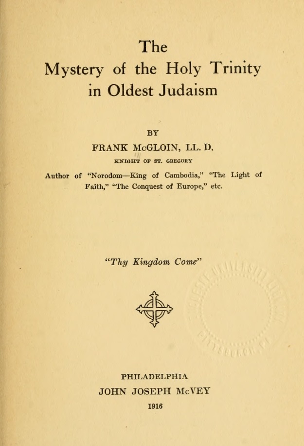 Book Cover of THE MYSTERY OF THE HOLY TRINITY IN OLDEST JUDAISM