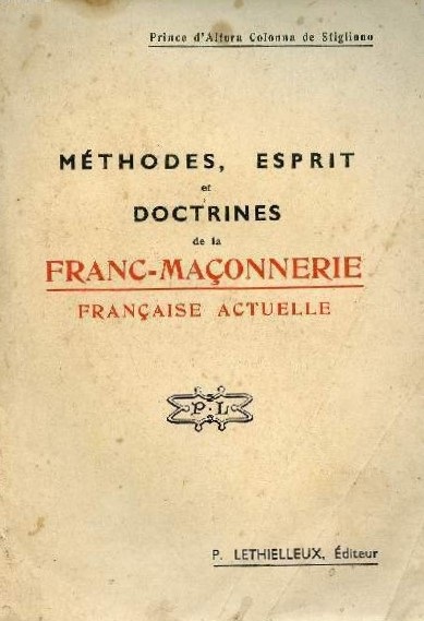 Book Cover of MÉTHODES, ESPRIT ET DOCTRINES DE LA FRANC-MAÇONNERIE FRANÇAISE ACTUELLE