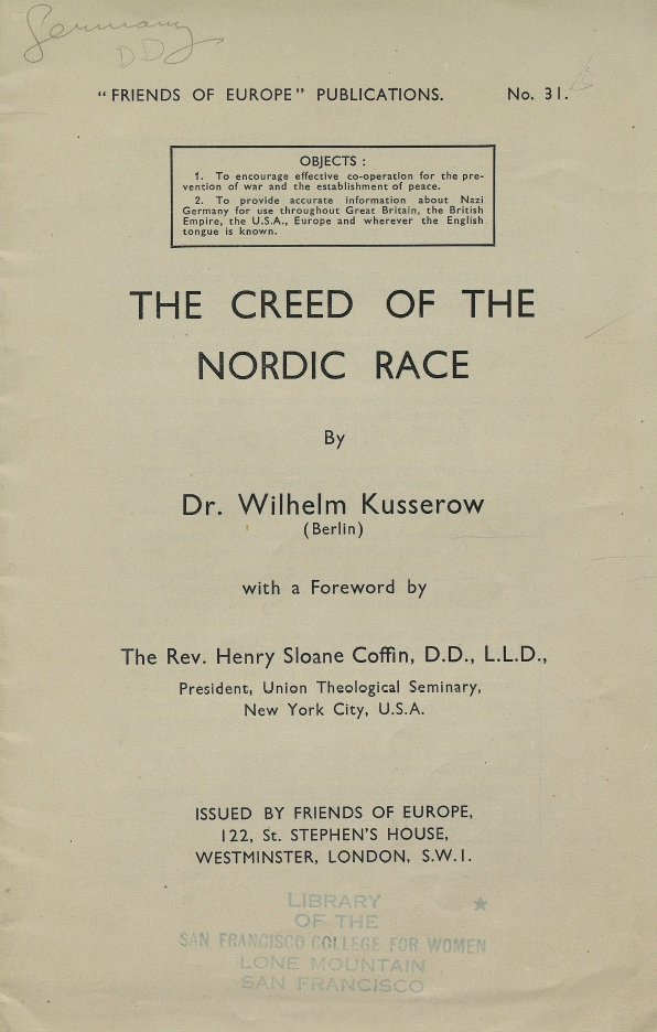 Book Cover of THE CREED OF THE NORDIC RACE