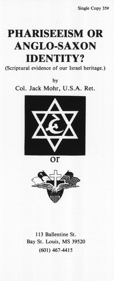 Book Cover of PHARISEEISM OR ANGLO-SAXON IDENTITY? (SCRIPTURAL EVIDENCE OF OUR ISRAEL HERITAGE.)