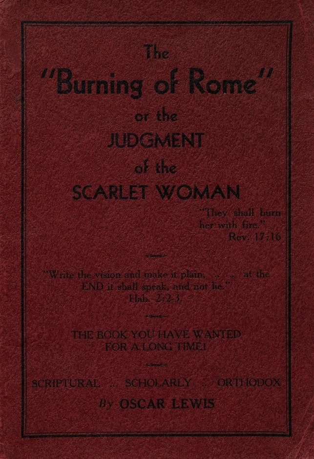 Book Cover of THE BURNING OF ROME; OR, JUDGEMENT OF THE SCARLET WOMAN
