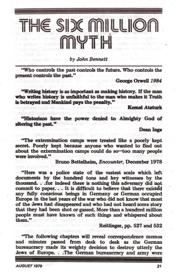 Book Cover of THE SIX MILLION MYTH