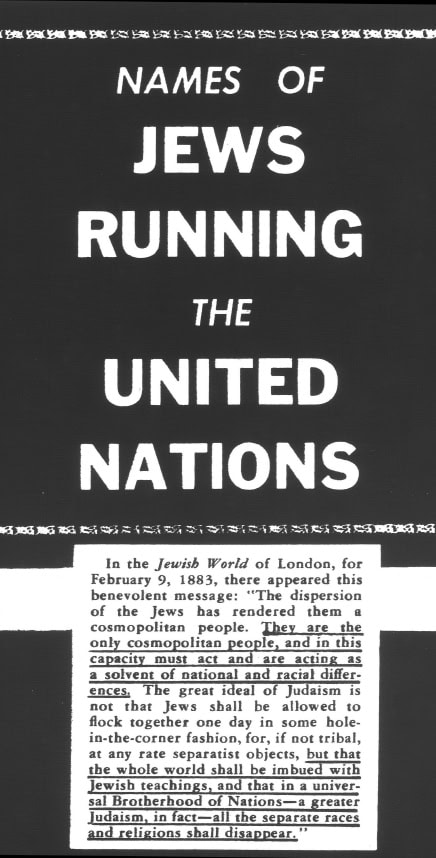 Book Cover of NAMES OF JEWS RUNNING THE UNITED NATIONS