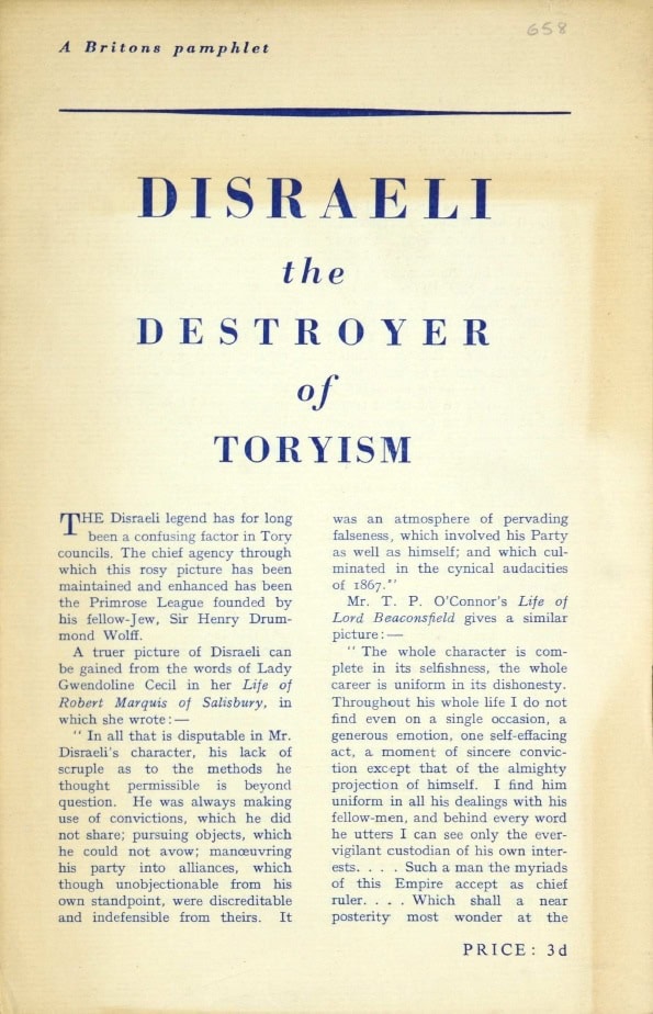 Book Cover of DISRAELI THE DESTROYER OF TORYISM