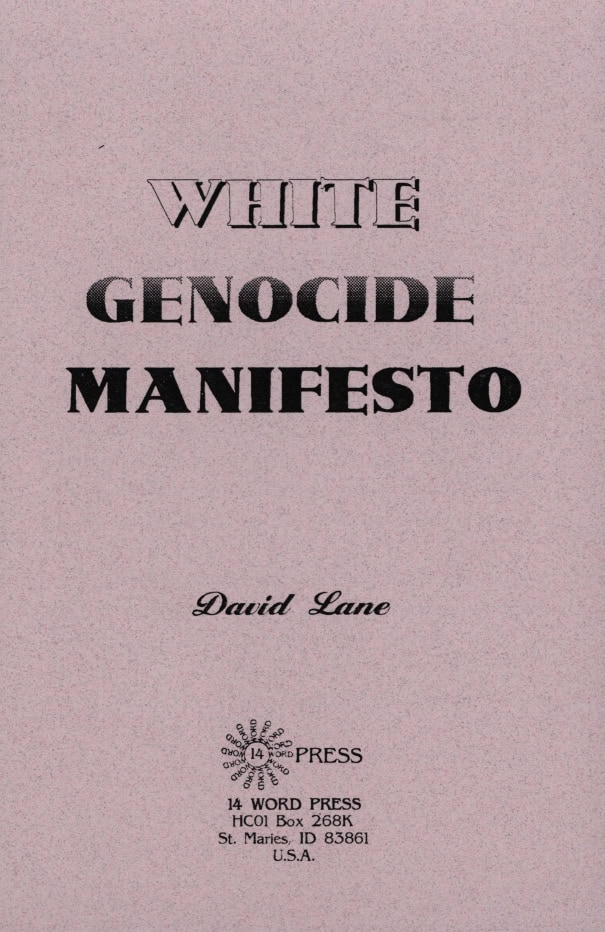 Book Cover of WHITE GENOCIDE MANIFESTO