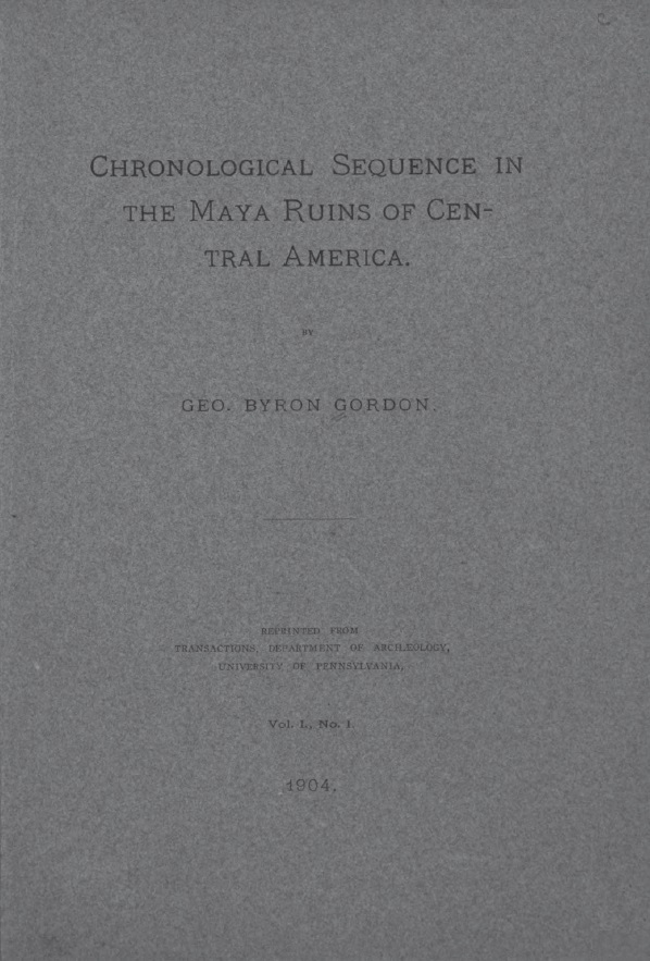 Book Cover of CHRONOLOGICAL SEQUENCE IN THE MAYA RUINS OF CENTRAL AMERICA