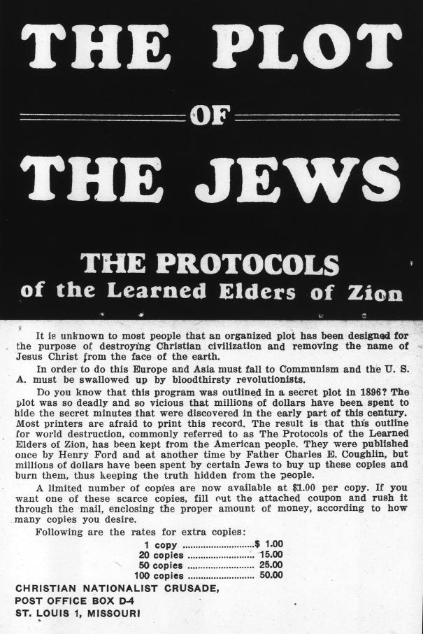 Book Cover of THE PLOT OF THE JEWS: THE PROTOCOLS OF THE LEARNED ELDERS OF ZION