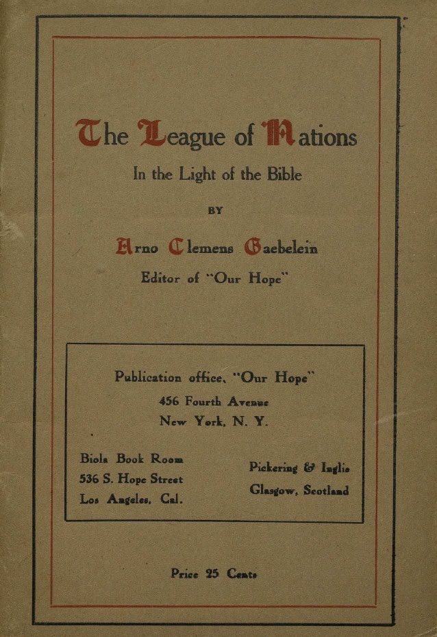 Book Cover of THE LEAGUE OF NATIONS IN THE LIGHT OF THE BIBLE