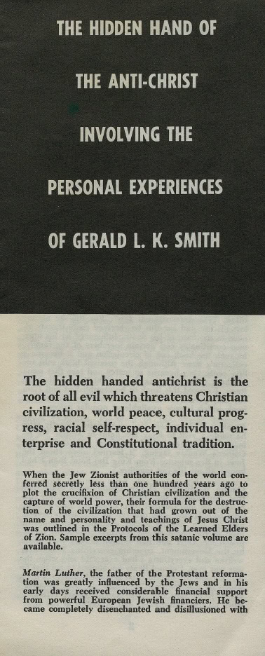 Book Cover of THE HIDDEN HAND OF THE ANTI-CHRIST INVOLVING THE PERSONAL EXPERIENCES OF GERALD L. K. SMITH