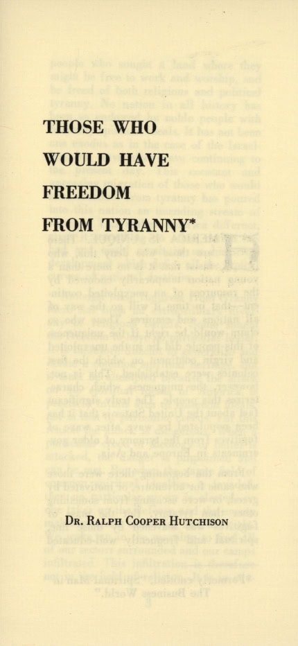 Book Cover of THOSE WHO WOULD HAVE FREEDOM FROM TYRANNY