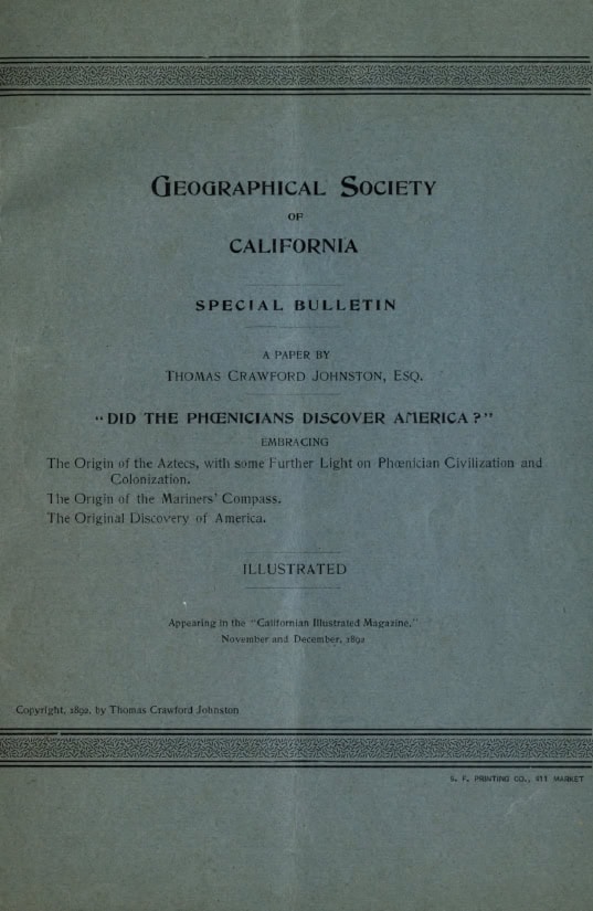 Book Cover of “DID THE PHŒNICIANS DISCOVER AMERICA?”