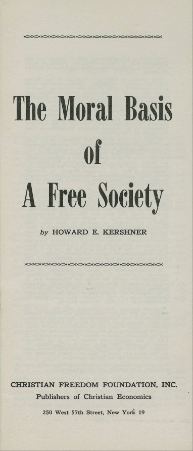 Book Cover of THE MORAL BASIS OF A FREE SOCIETY