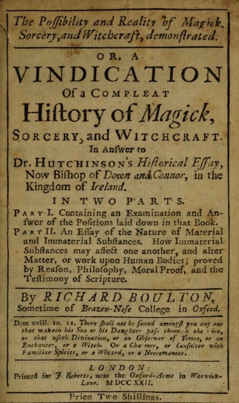 Book Cover of THE POSSIBILITY AND REALITY OF MAGICK, SORCERY, AND WITCHCRAFT, DEMONSTRATED; OR, A VINDICATION OF A COMPLEAT HISTORY OF MAGICK, SORCERY, AND WITCHCRAFT