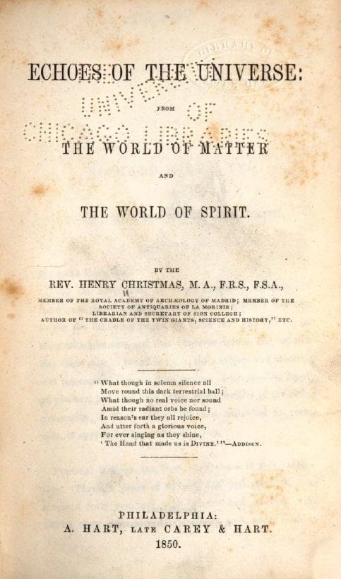 Book Cover of ECHOES OF THE UNIVERSE: FROM THE WORLD OF MATTER AND THE WORLD OF SPIRIT