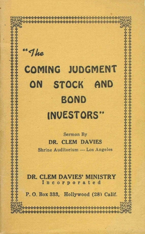 Book Cover of “THE COMING JUDGMENT ON STOCK AND BON INVESTORS”