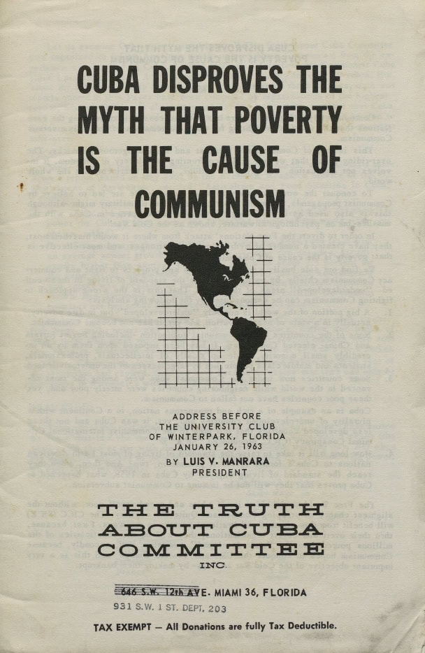 Book Cover of CUBA DISPROVES THE MYTH THAT POVERTY IS THE CAUSE OF COMMUNISM
