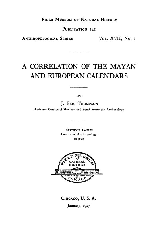 Book Cover of A CORRELATION OF THE MAYAN AND EUROPEAN CALENDARS
