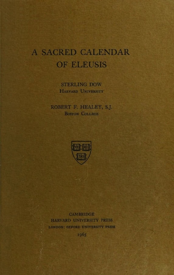 Book Cover of SACRED CALENDAR OF ELEUSIS