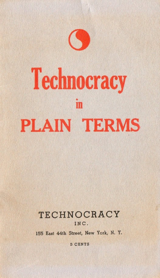 Book Cover of TECHNOCRACY IN PLAIN TERMS