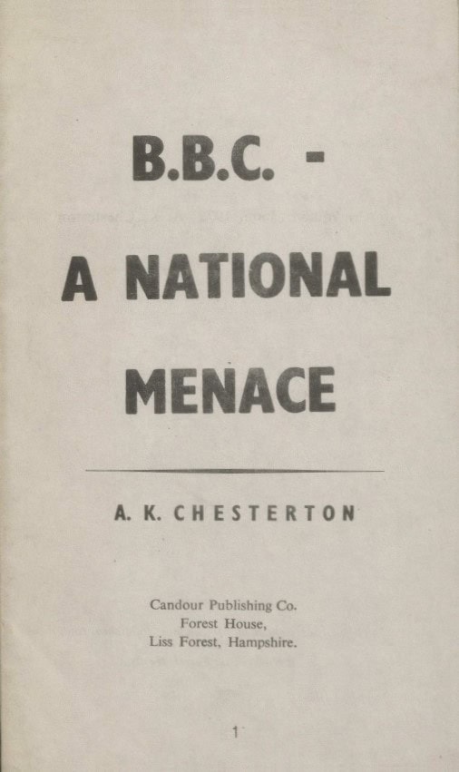 Book Cover of B.B.C. – A NATIONAL MENACE