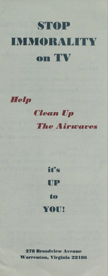 Book Cover of STOP IMMORALITY ON TV: HELP CLEAN UP THEAIRWAVES: IT’S UP TO YOU! STOP IMMORALITY ON TV