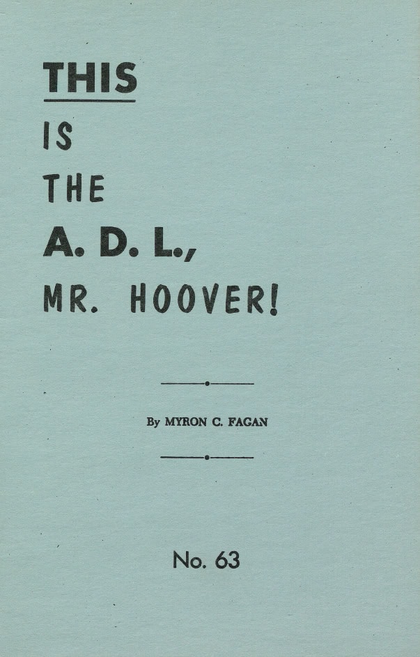 Book Cover of THIS IS THE A.D.L., MR. HOOVER!