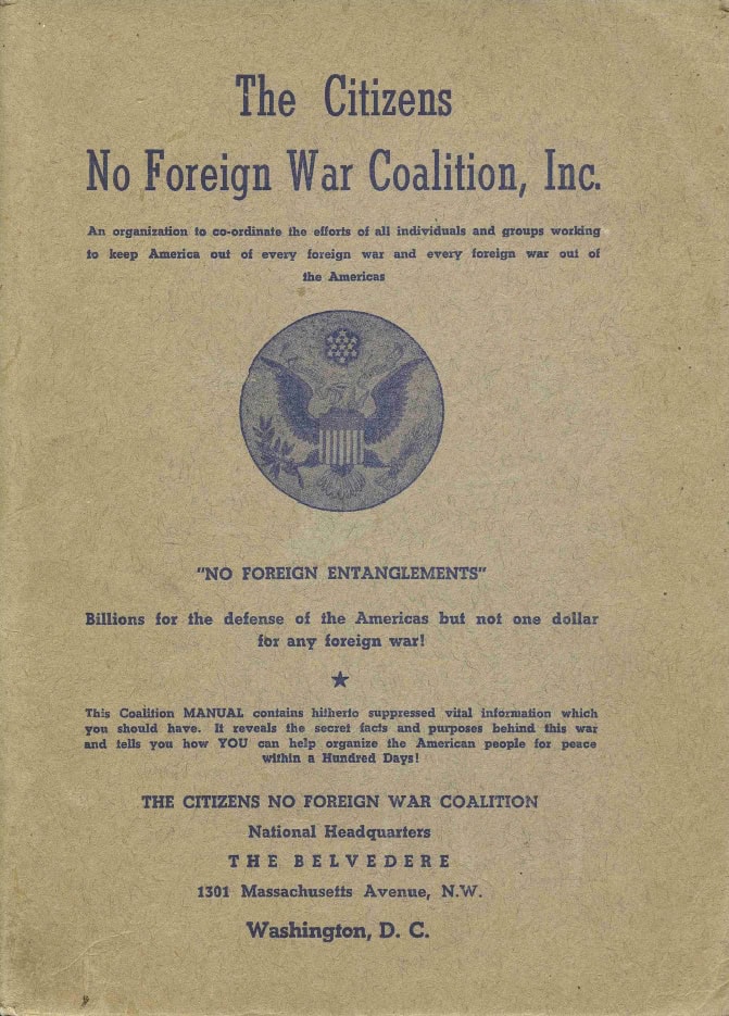Book Cover of A MANUAL OF THE CITIZENS NO FOREIGN WAR COALITION, INC