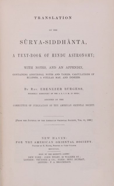 Book Cover of TRANSLATION OF THE SÛRYA-SIDDHÂNTA, A TEXT-BOOK OF HINDU ASTRONOMY