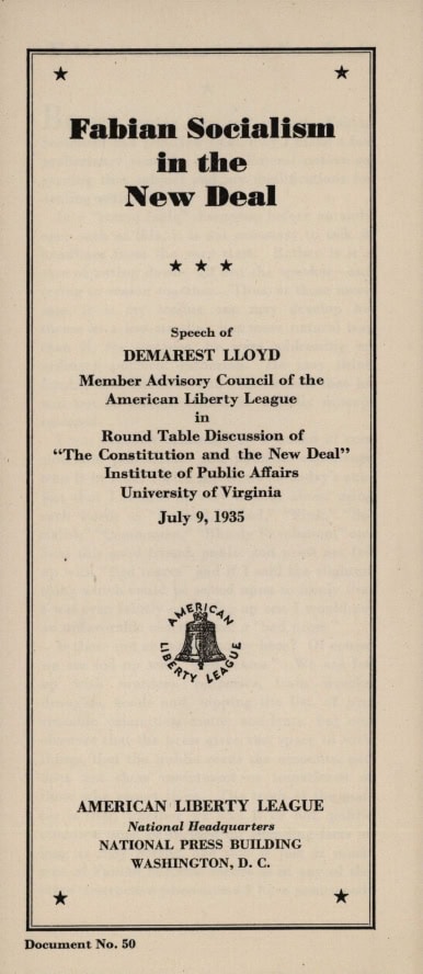 Book Cover of FABIAN SOCIALISM IN THE NEW DEAL