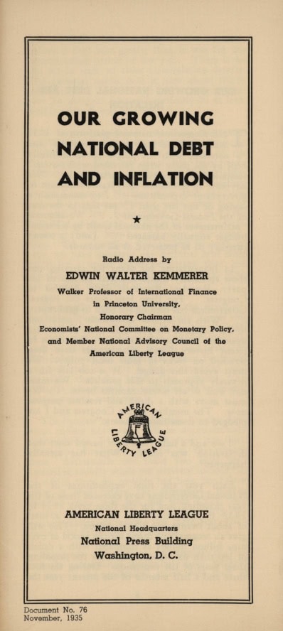 Book Cover of OUR GROWING NATIONAL DEBT AND INFLATION