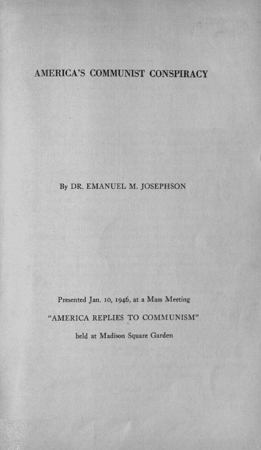 Book Cover of AMERICA’S COMMUNIST CONSPIRACY