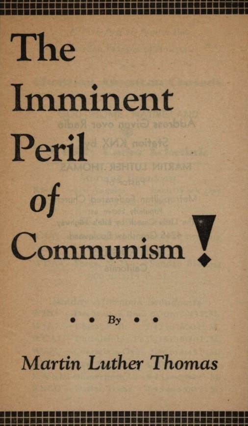 Book Cover of THE IMMINENT PERIL OF COMMUNISM