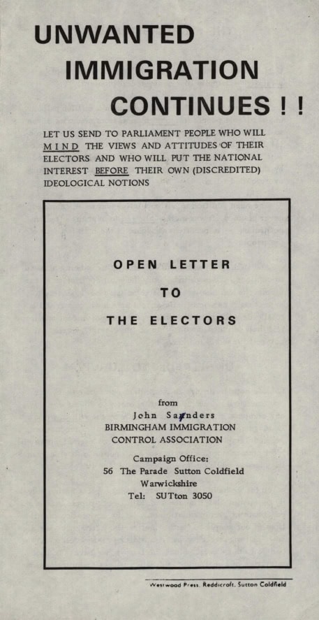 Book Cover of UNWANTED IMMIGRATION CONTINUES!: OPEN LETTER TO THE ELECTORS